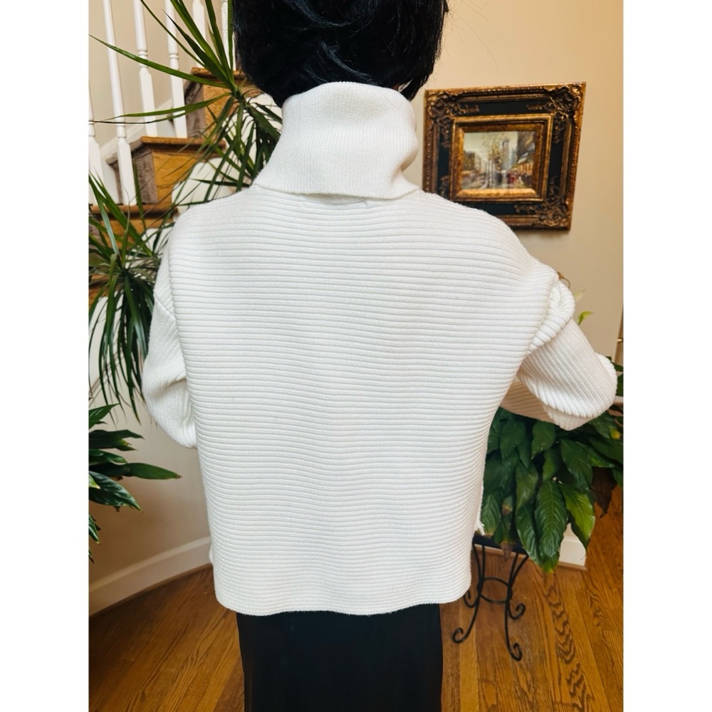 Zara Ivory Ribbed Turtleneck Sweater, NWT, S - Picture 5 of 13
